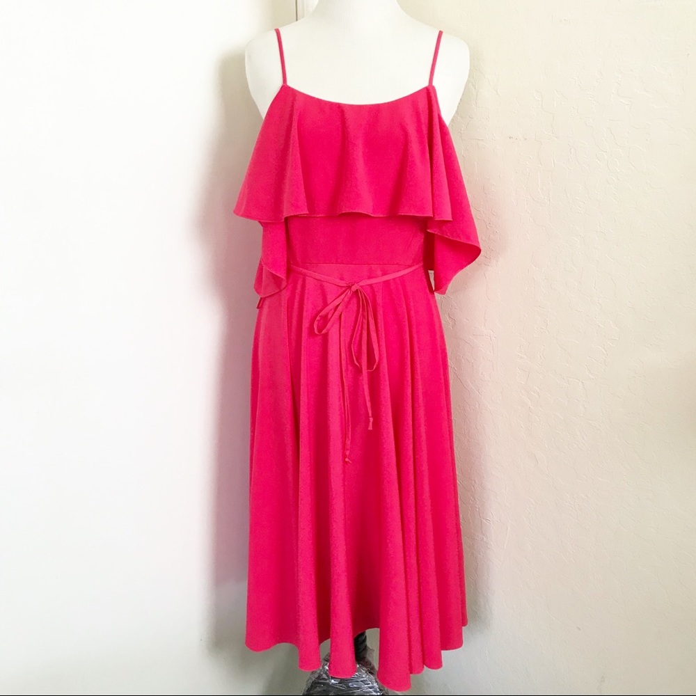 NWT Cece Spaghetti Strap Ruffle Top Dress 4